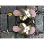 Rasteira Pillow Cruzada Metal Ouro - Imagem 2